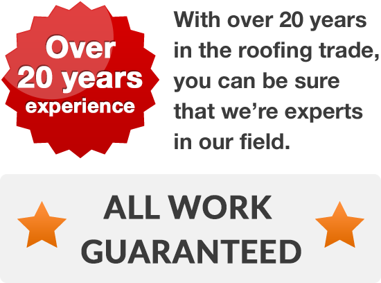 20 years experience in roofing